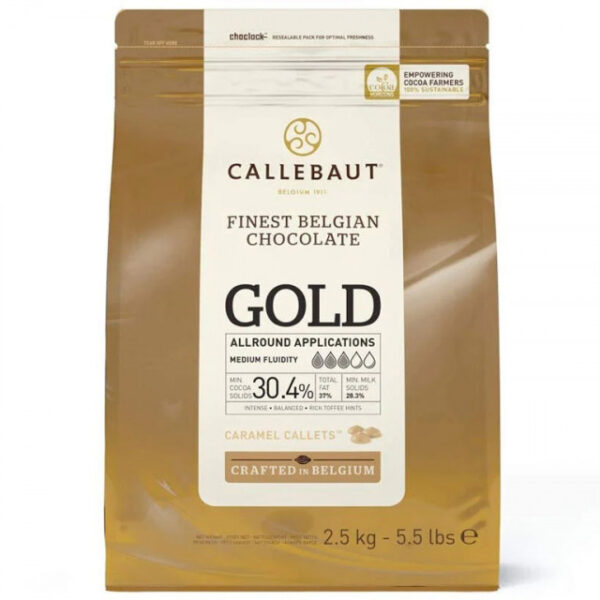Karamellimaitseline valge šokolaad Callebaut Gold (30,4 %), 500 g