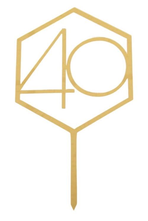 Akryülne tordikaunistus „40“, 1 tk